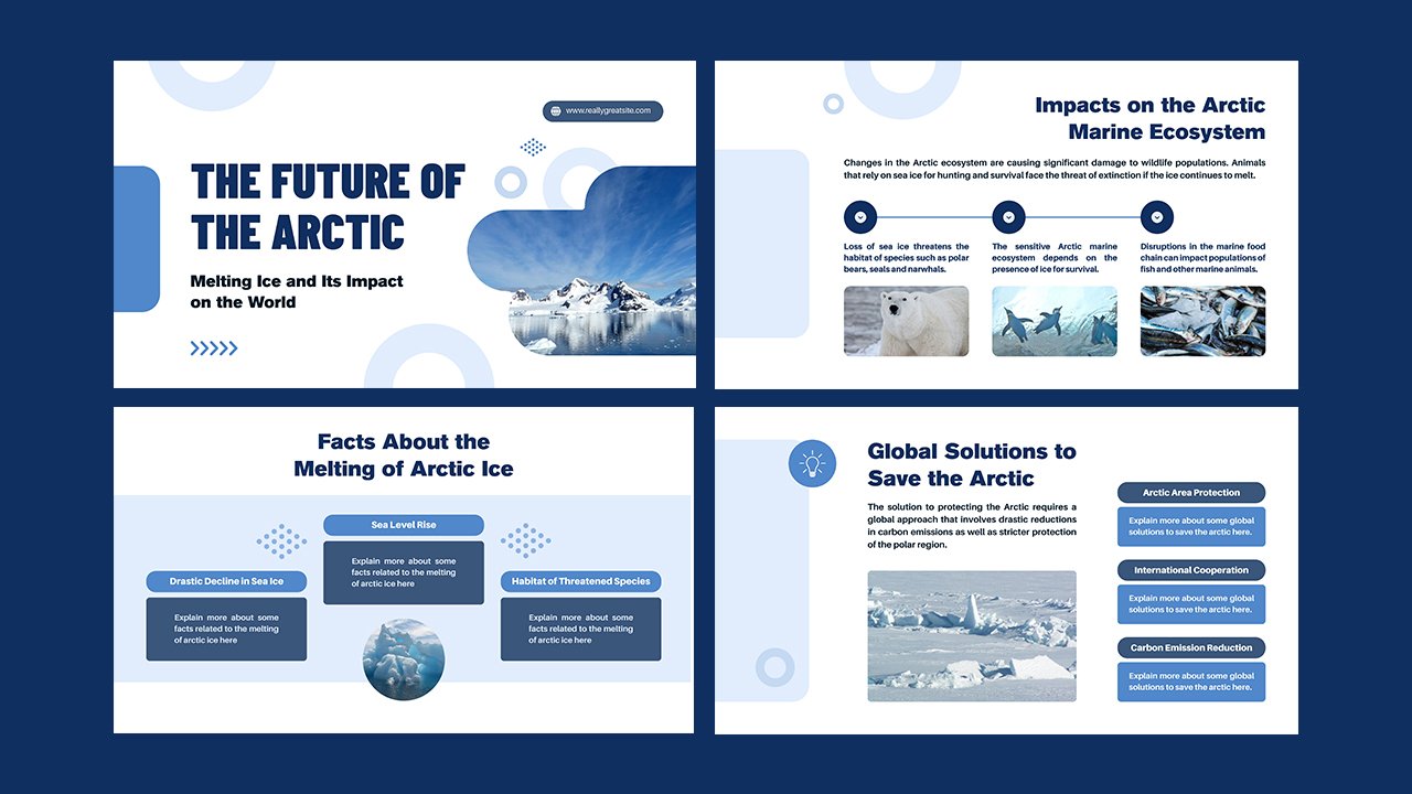 Blue and White Simple The Future Of The Arctic Presentation - Presentations and Slides Free Download