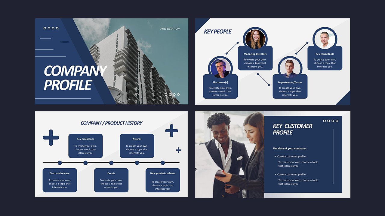 Blue Modern Company Profile Presentation - Presentations and Slides Free Download