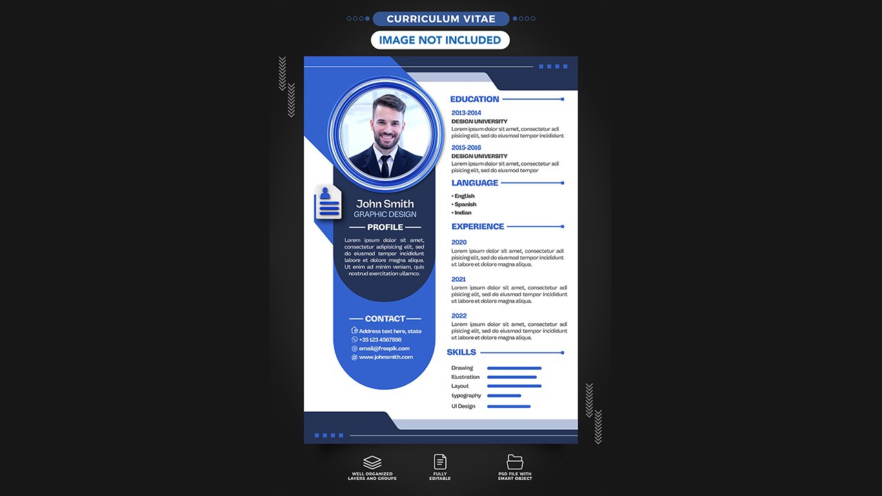 Template curriculum vitae graphic design - PSD Free Download