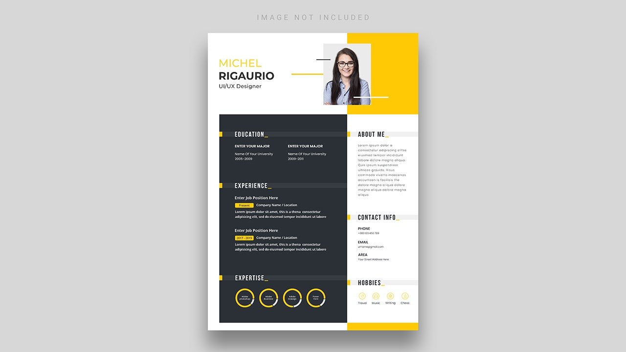Clean modern resume cv template - PSD Free Download