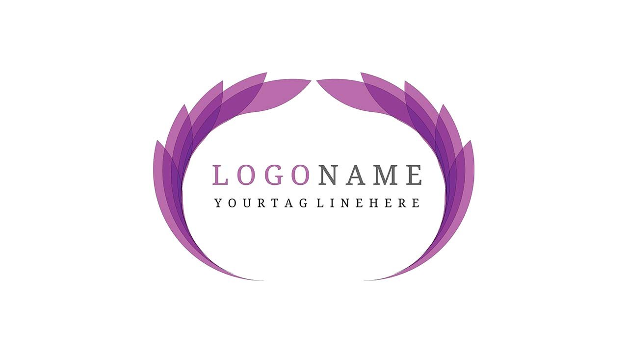 Purple Gradient Leaf Style Logo Design - Ai File Free Download
