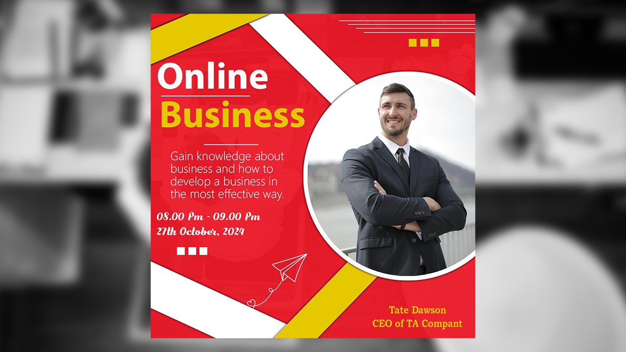 Modern Online Business Poster Social Media Banner Post Template – PSD File Free Download