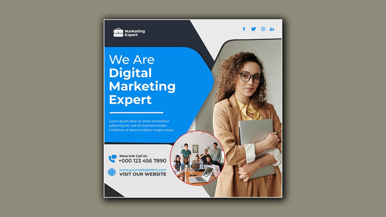 Digital marketing agency corporate social media poster template – PSD Free Download
