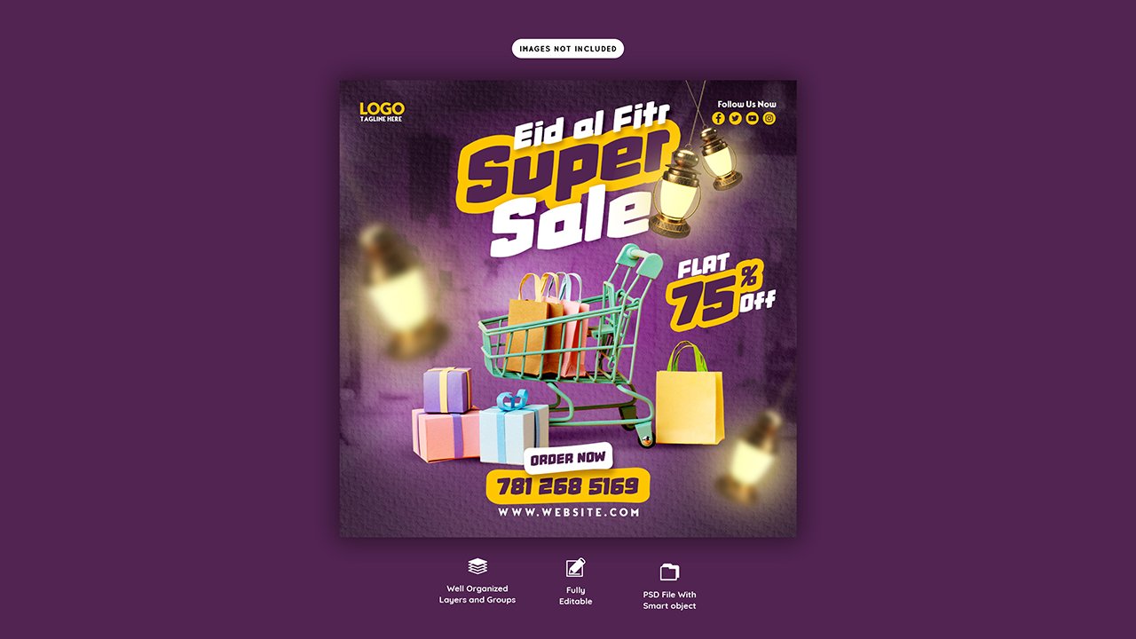 Mega sale social media banner instagram post template – PSD Free Download