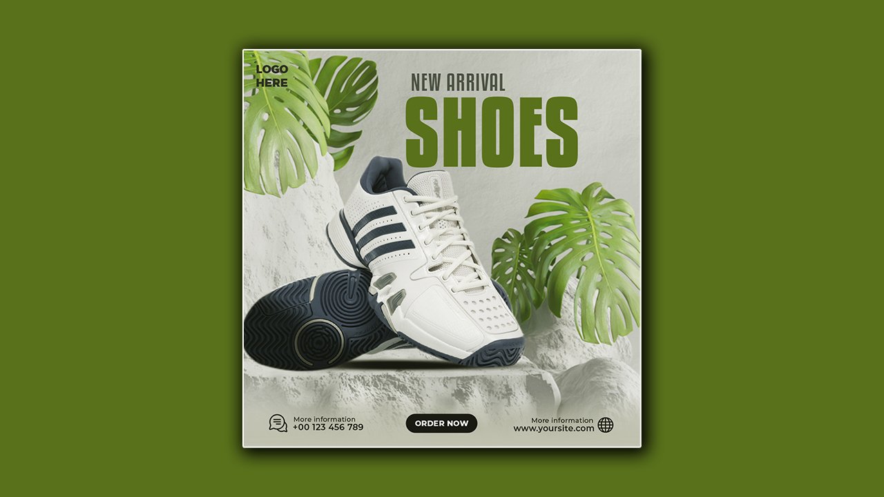 Shoes sale social media poster design – PSD Free Download