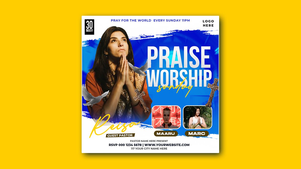 Church conference flyer social media post web banner – PSD File Free Download