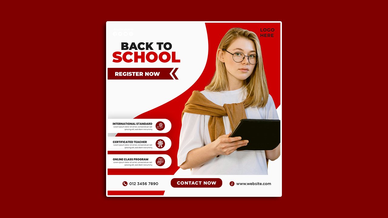 Back school social media template – PSD File Free Download