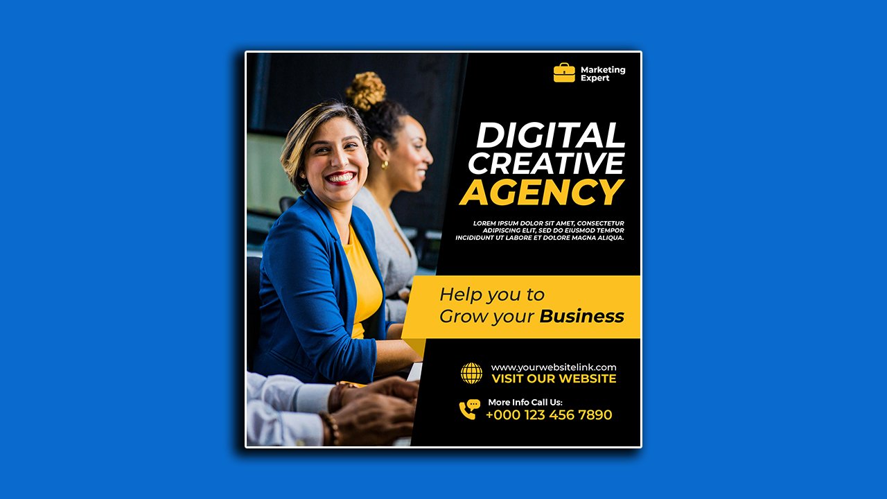 Digital marketing agency corporate social media post template – PSD File Free Download