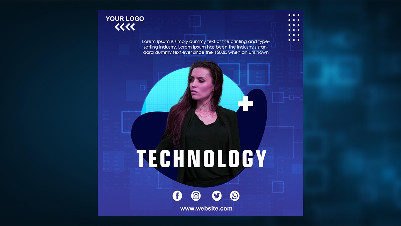 Tech & Future Poster Concept Template – PSD File Free Download