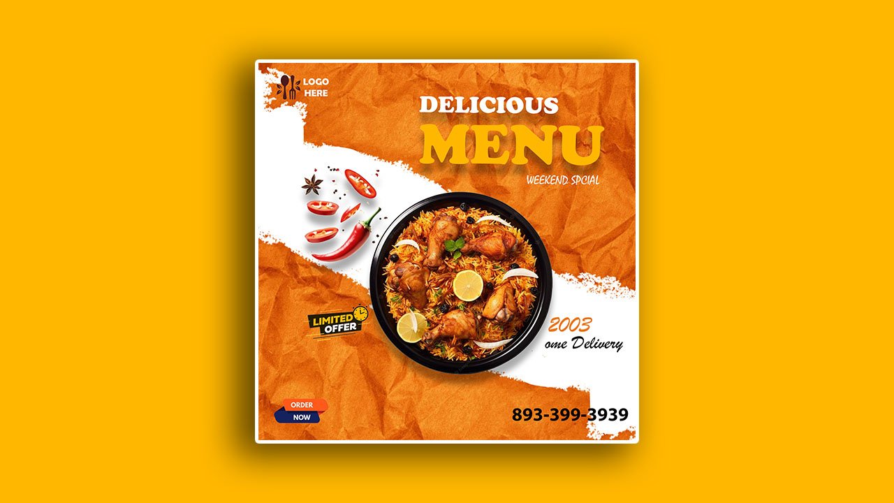 Food promotion poster template – PSD File Free Download