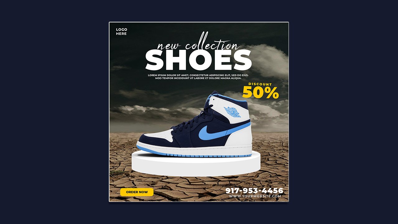 Shoes social media post square design template – PSD File Free Download