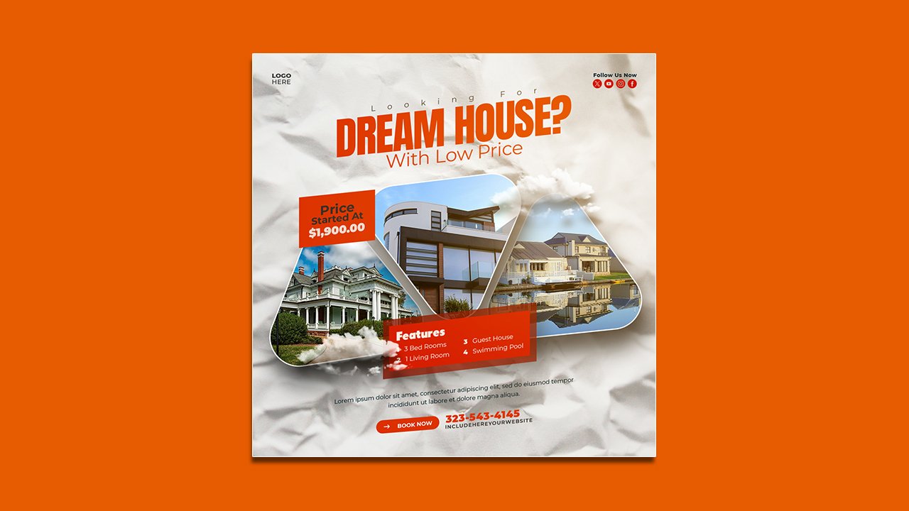 Real estate house property template – PSD File Free Download
