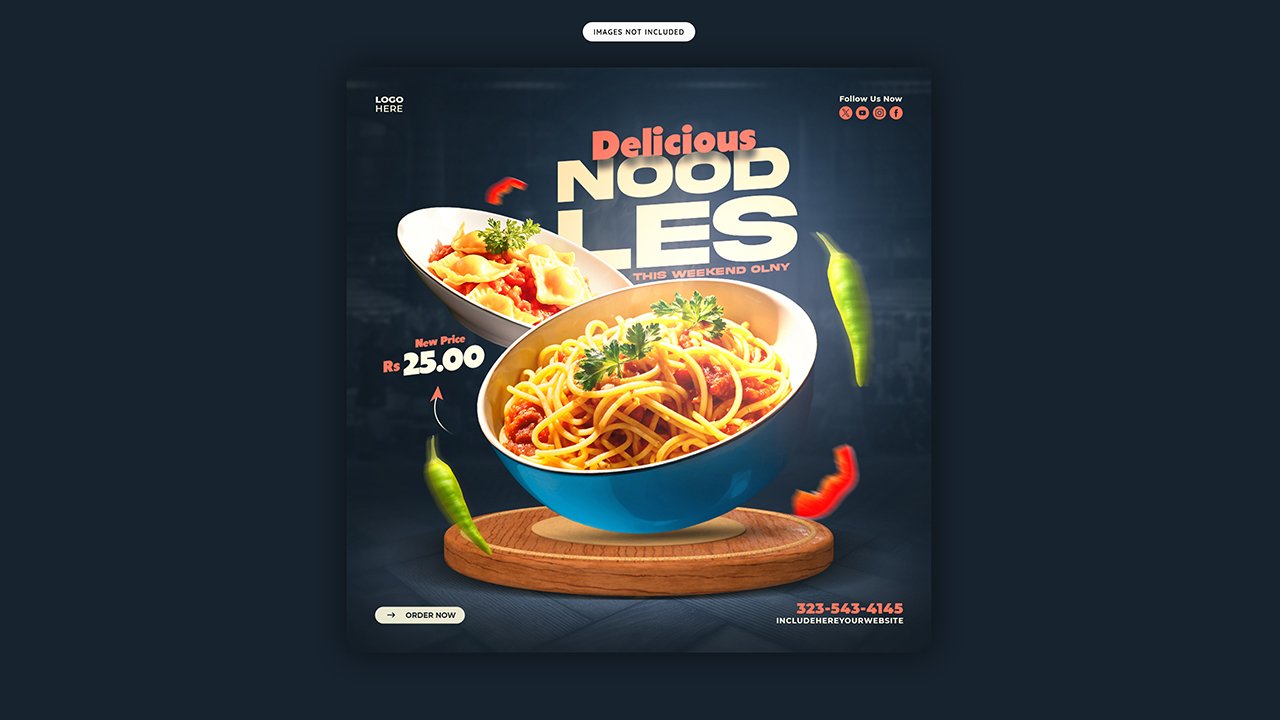 Food menu restaurant post template – PSD Free Download