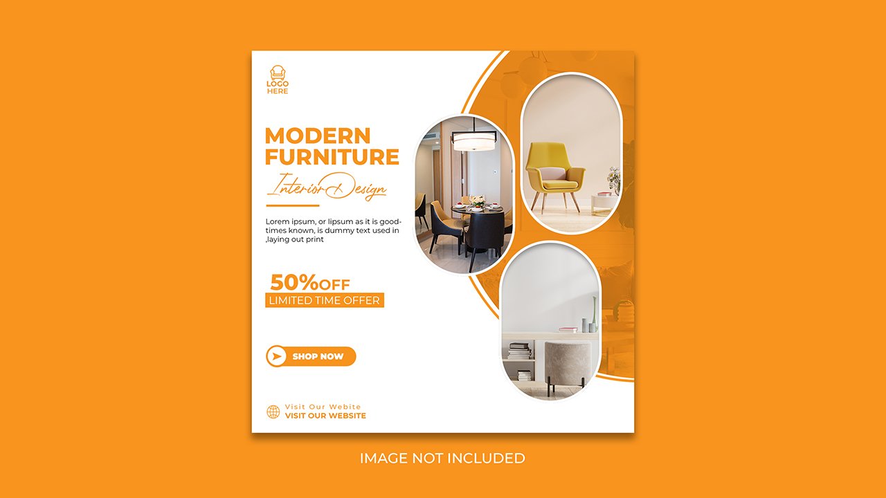 Modern furniture social media post design – PSD Free Download