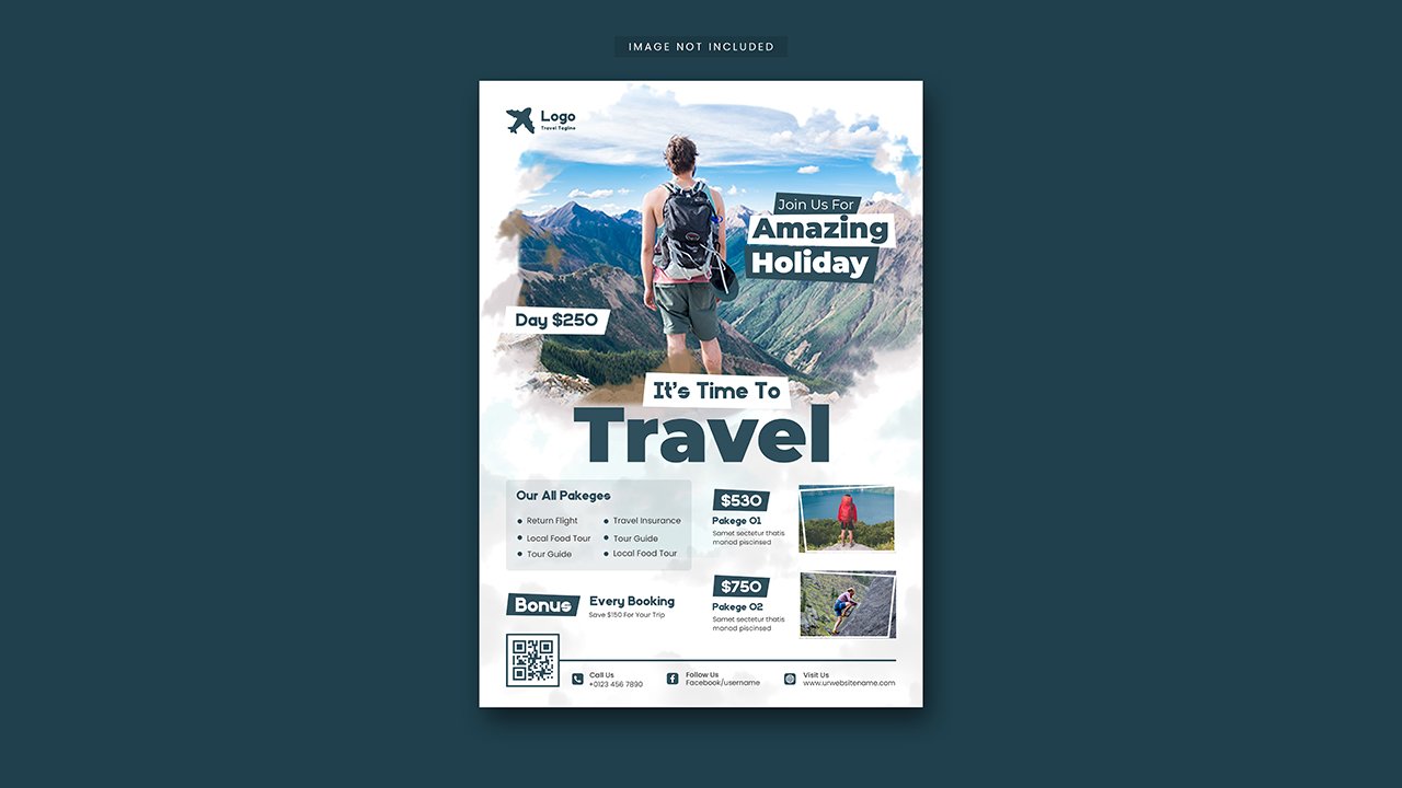 Travel tour post template – PSD Free Download