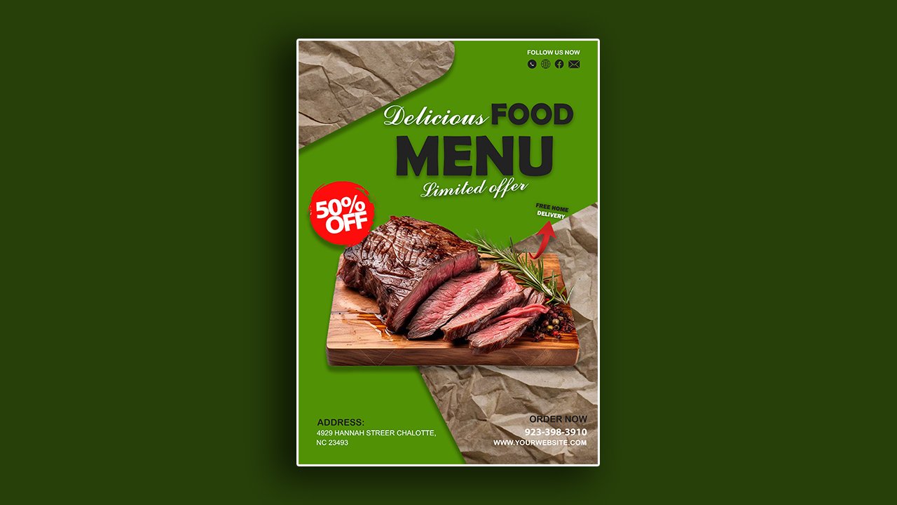 Food menu promotion template – PSD File Free Download