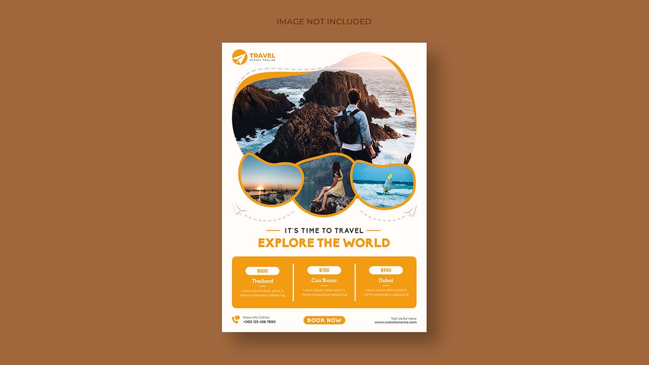 Travel tour flyer template – PSD Free Download