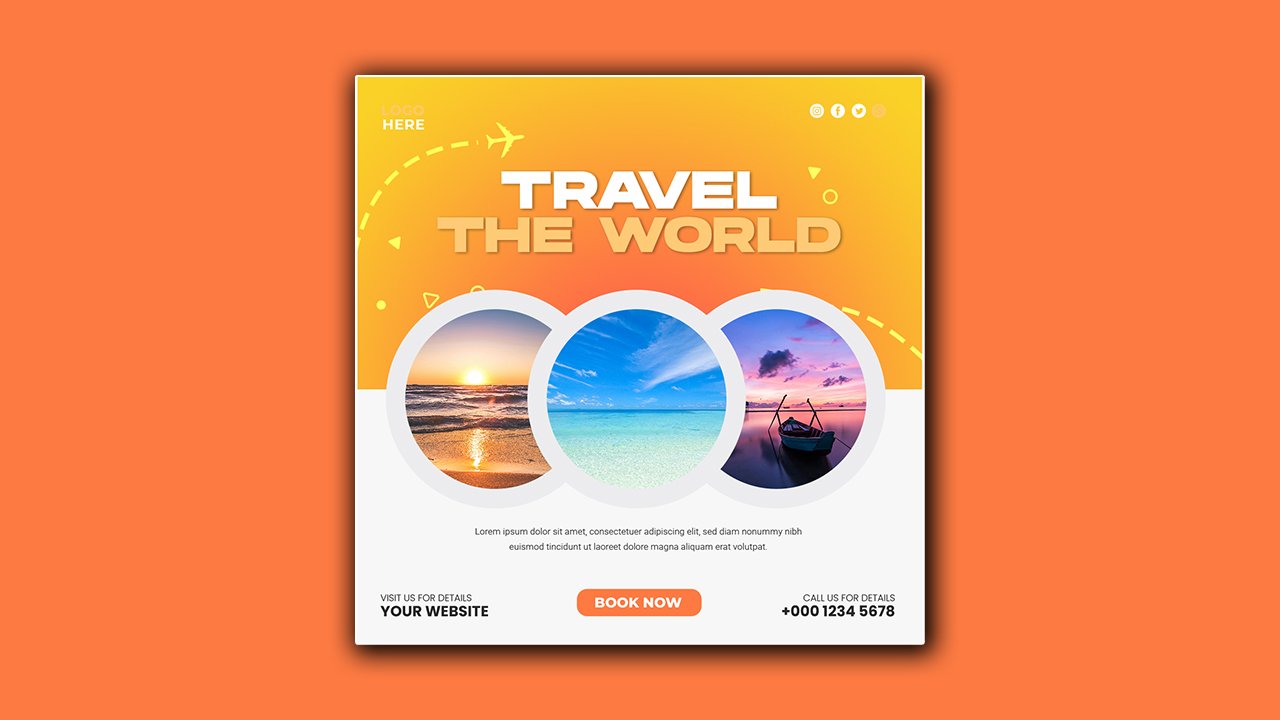 Travel tour social media poster Template – PSD Free Download