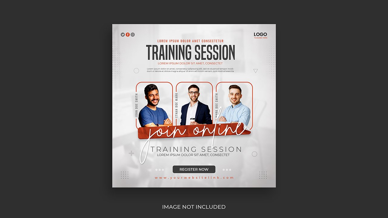 Online multiple guest speaker business live conference social media post template – PSD Free Download