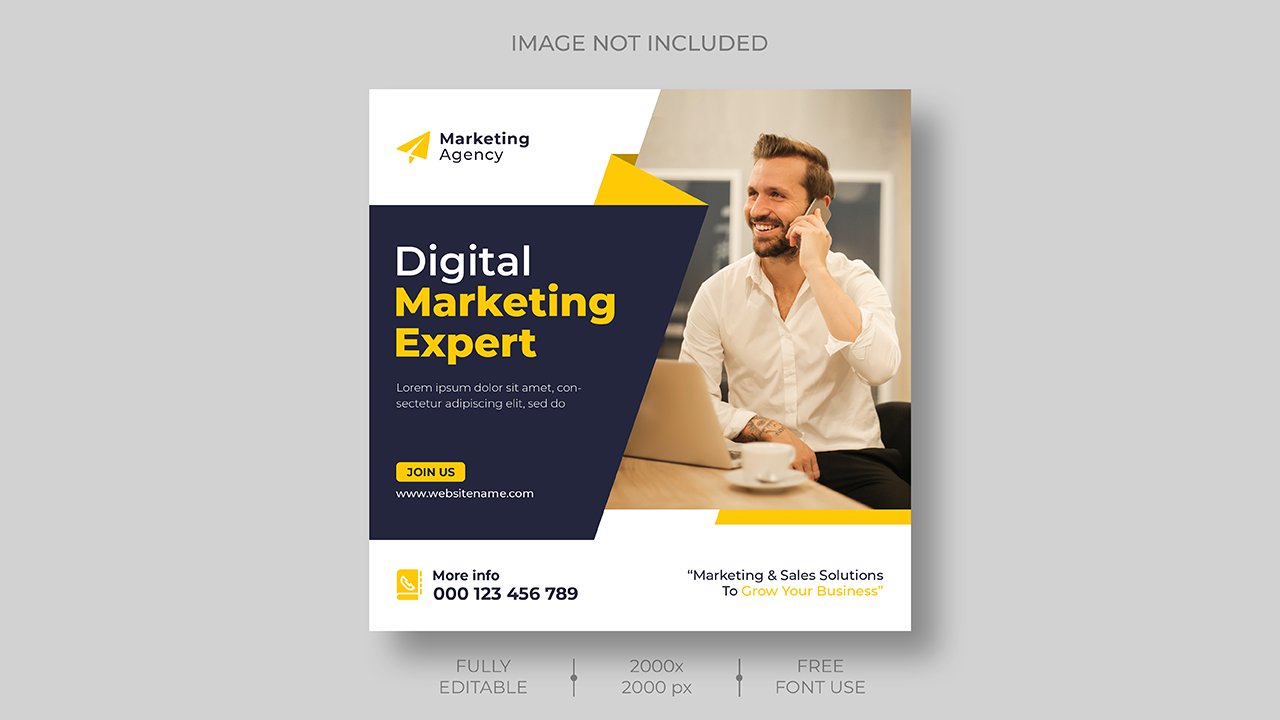 Digital marketing corporate social media instagram post template – PSD Free Download