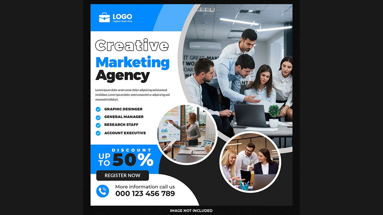 Creative marketing agency social media template – PSD Free Download