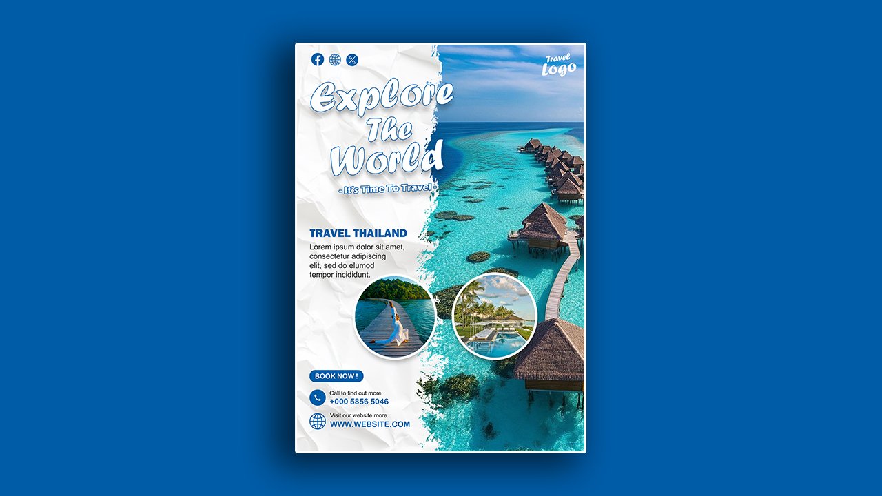 Travel tour social media post template – PSD File Free Download