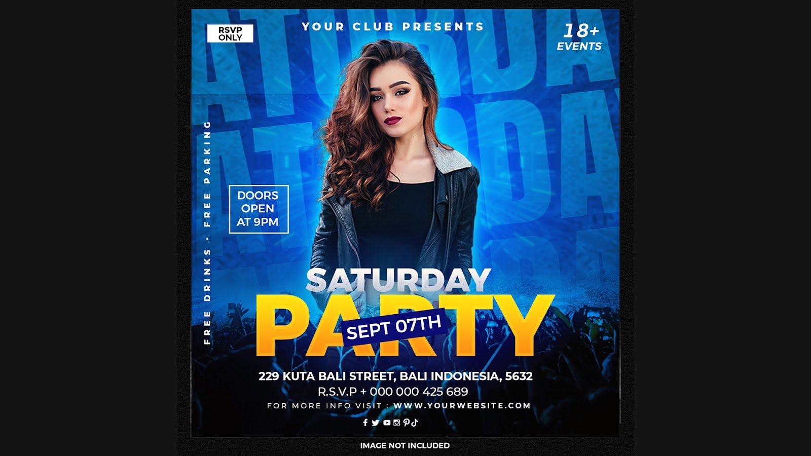Club DJ party flyer social media post – PSD Free Download