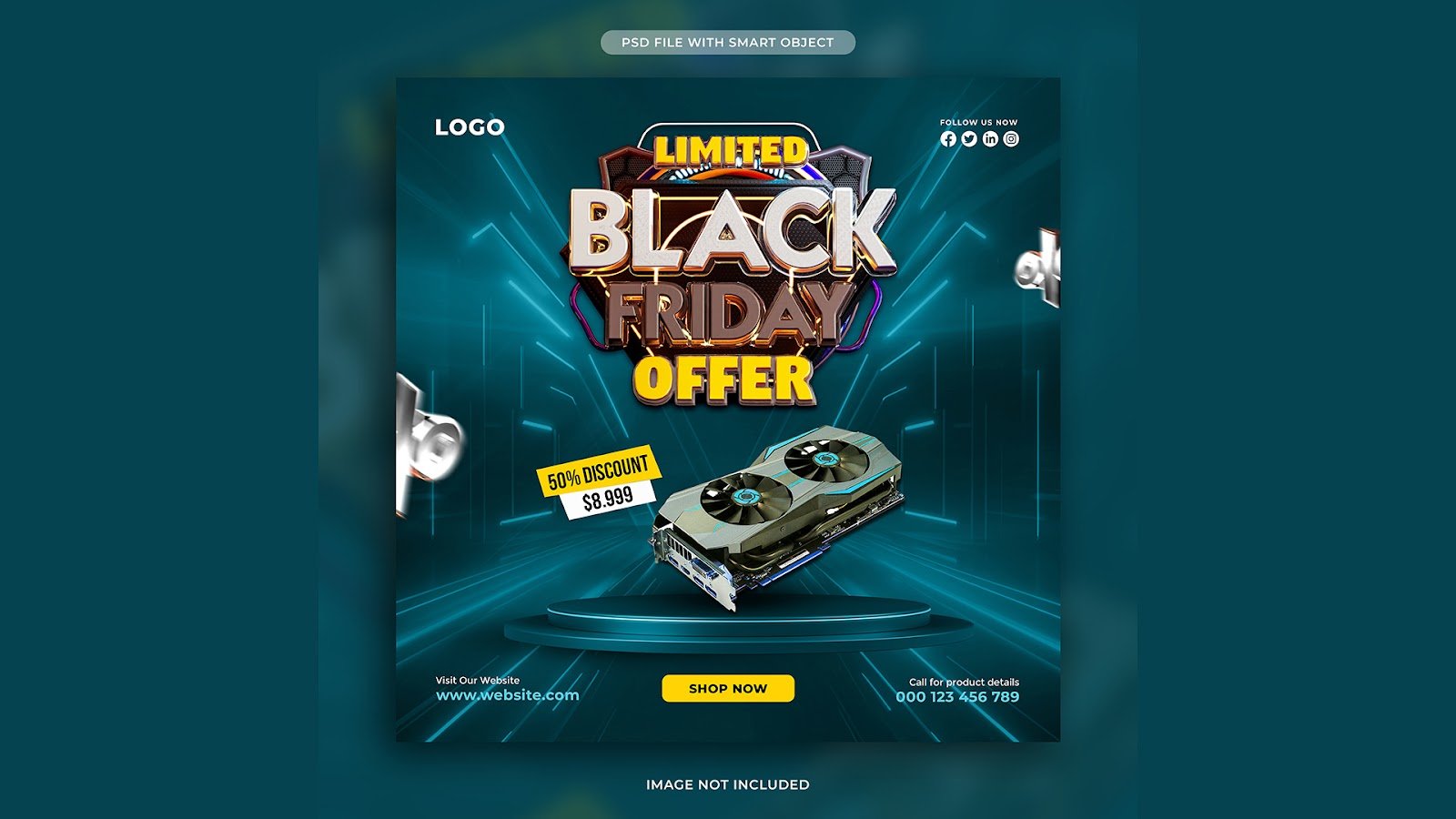 Black Friday discount sale social media promotion design template – PSD Free Download