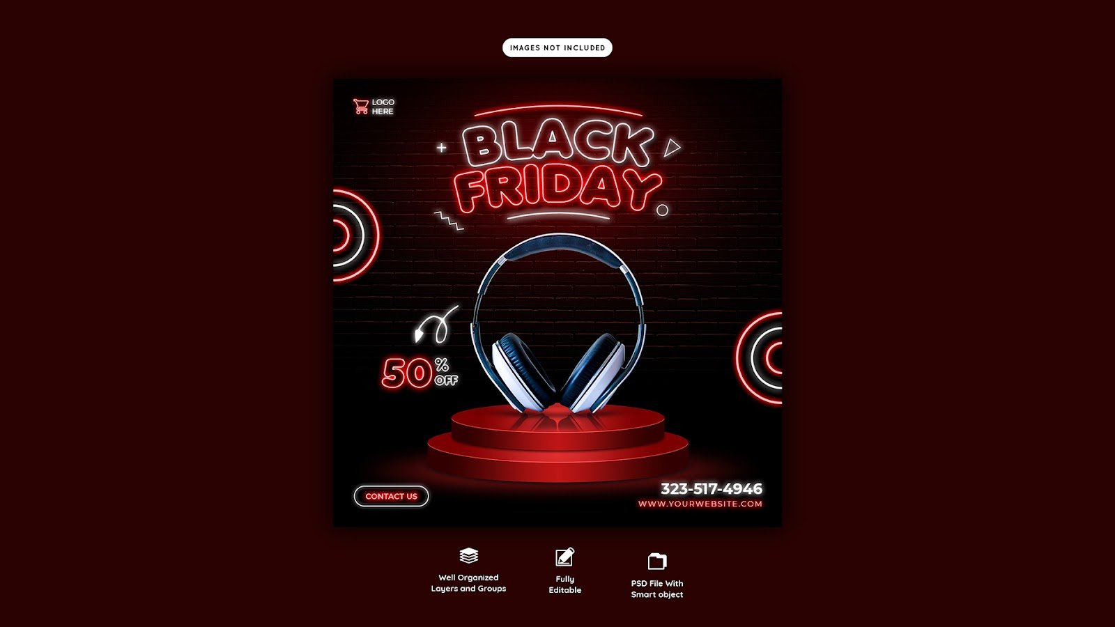 Black Friday super sale social media promotion template – PSD Free Download