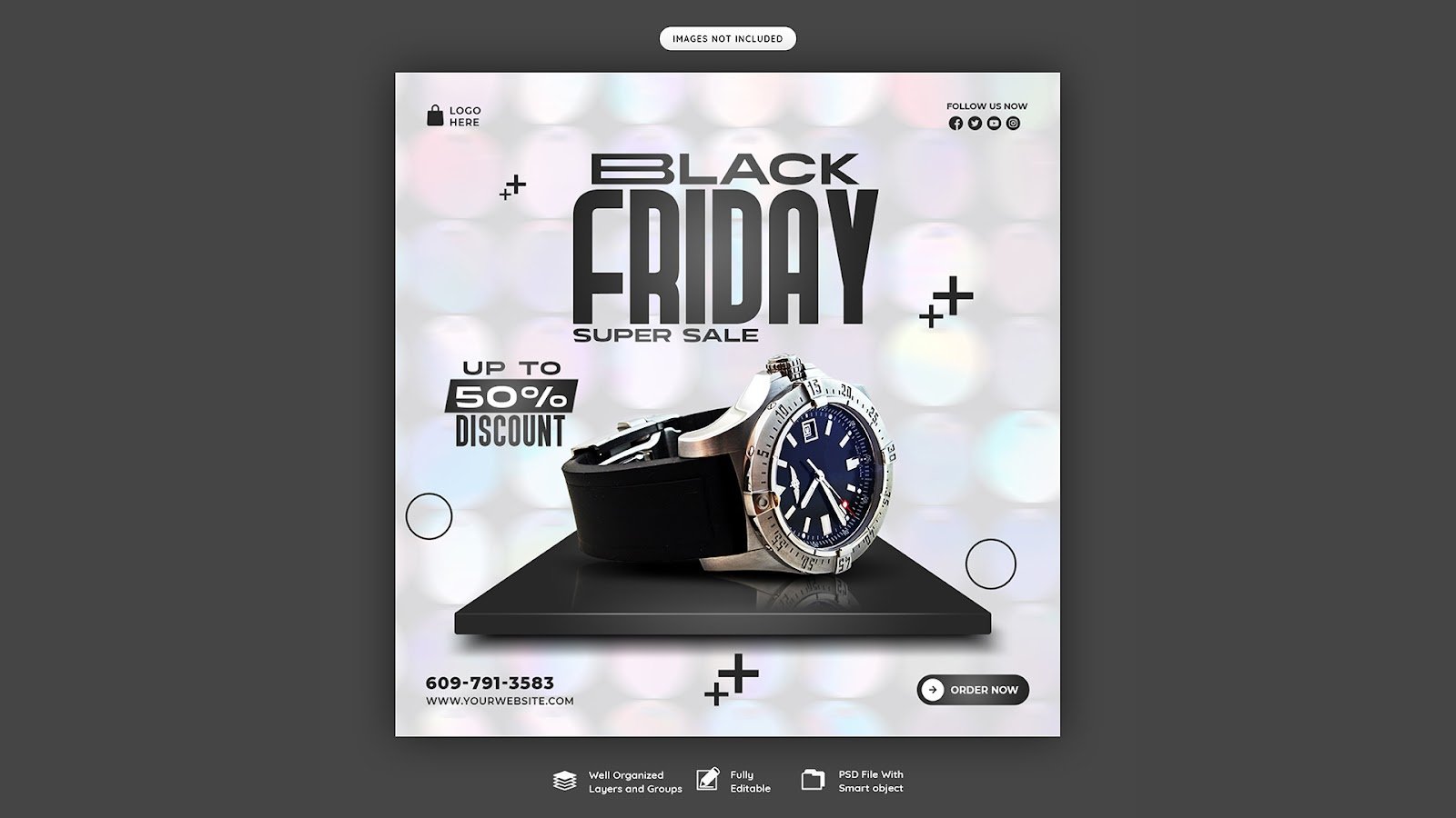 Black Friday super sale social media promotion template – PSD Free Download