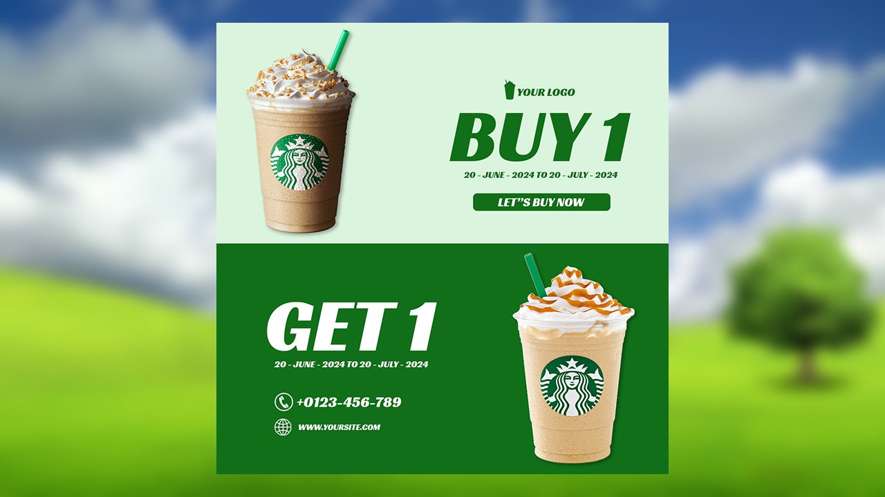Light Gray And Green Minimalist Drink Promotion Instagram Post – PSD File Free Download