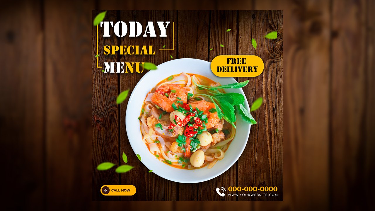 Lobster​ Soup Food Social Media Promotion and Instagram Banner Post Template Design – PSD File Free Download