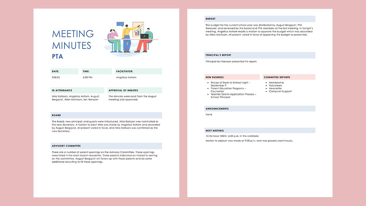 Free Educational meeting minutes Concept Word document templates – Microsoft Word Templates Free Download