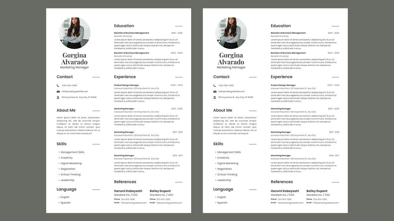 Minimalist Professional CV Resume – CV Templates Free Download