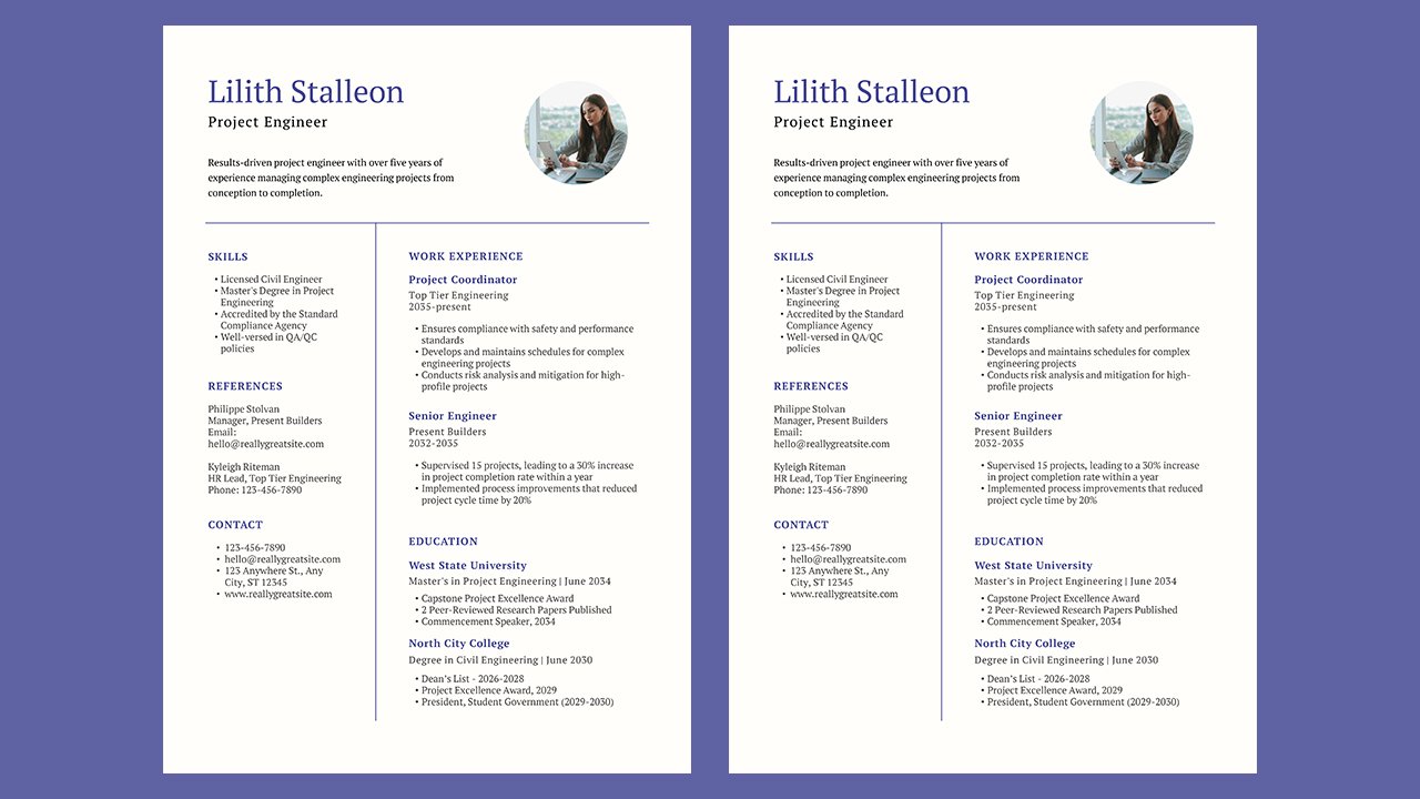 Science and Engineering Resume in Denim Blue Cream Warm Classic Style – CV Templates Free Download