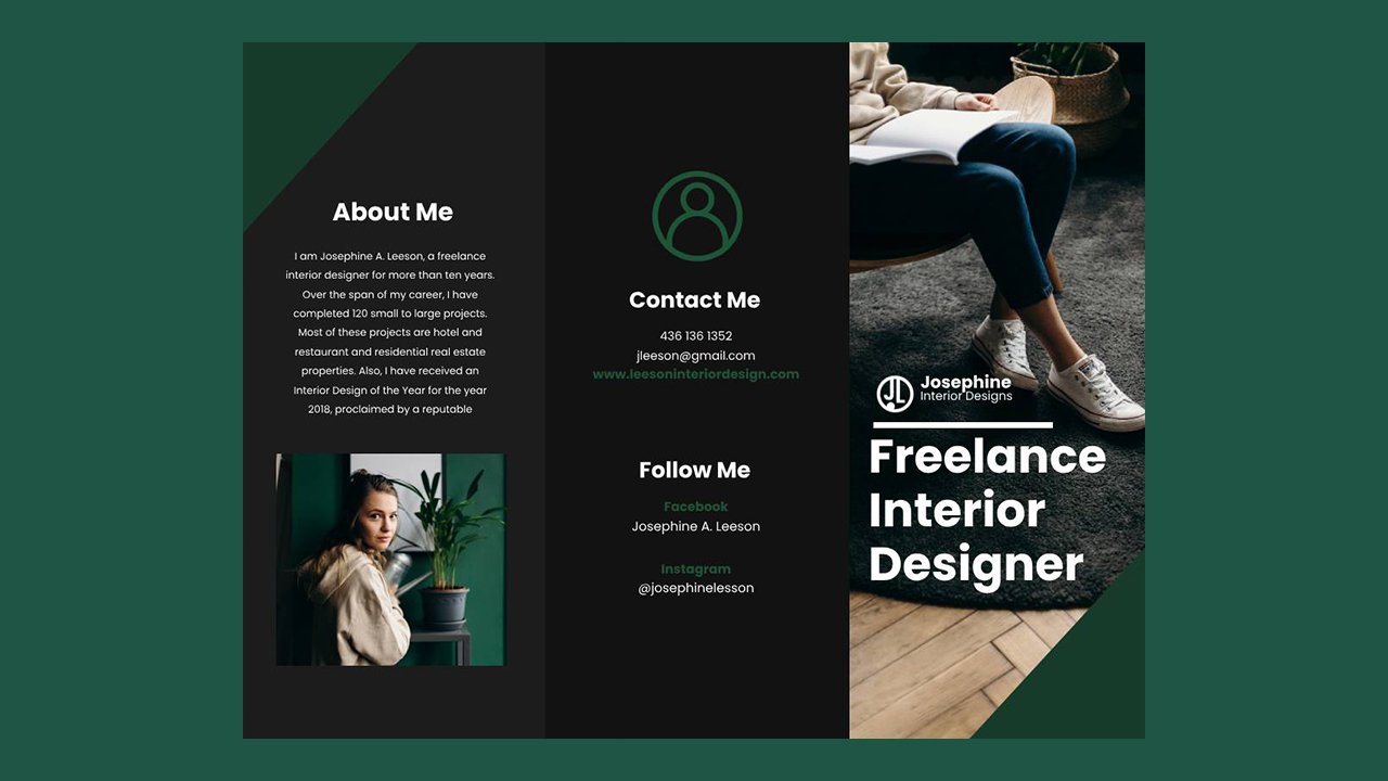 Trifold Freelance Designer BrochureTemplate - Indesign Templates Free Download